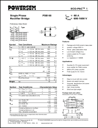 PSB68/14 datasheet: 1400 V single phase rectifier bridge PSB68/14