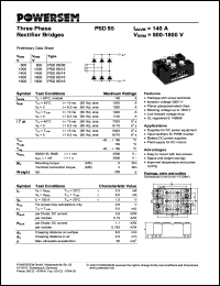 PSD95/18 datasheet: 1800 V three phase rectifier bridge PSD95/18