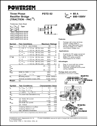 PSTD82/14 datasheet: 1400 V three phase rectifier bridge PSTD82/14