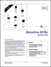 S4004VS2 datasheet: Sensitivities thyristor, 4 ampere, 400 volt S4004VS2