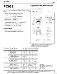 PC922P datasheet: High power OPIC photocoupler PC922P