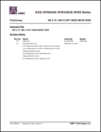 A23L1616R-100 datasheet: 100ns 2M x 16/4M x 8bit CMOS MASK ROM A23L1616R-100