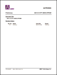 A276308AL-90 datasheet: 90ns 30mA 5MHz 100uA 64K x 8 OTP CMOS EPROM A276308AL-90