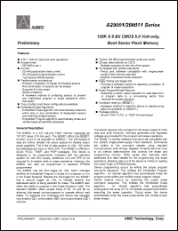 A290011TV-90 datasheet: 90ns 20mA 256K x 8 OTP CMOS EPROM A290011TV-90