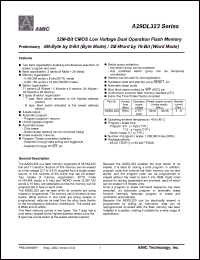 A29DL323UG-90 datasheet: 90ns 2.7-3.6V 32M-bit CMOS low voltage dual operation flash memory A29DL323UG-90