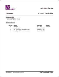 A623308V-70S datasheet: 70ns; operating current:35mA; standby current:10mA 8K x 8bit CMOS SRAM A623308V-70S