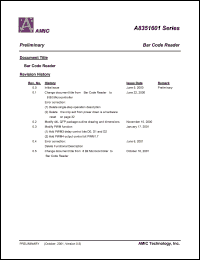 A8351601-40 datasheet: 40MHz RAM:256M bar code reader A8351601-40