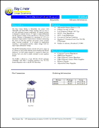 B1084T-ADJ datasheet: Adjustable 5.0A low dropout voltage regulator B1084T-ADJ