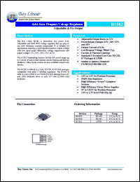 B1582T-1.5 datasheet: 1.5V 4.0A low dropout voltage regulator B1582T-1.5