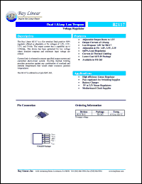B2117S-3.3 datasheet: 3.3V dual 1.0Amp lo dropout voltage regulator B2117S-3.3