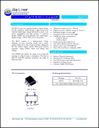 B4151CK5-2.5 datasheet: 2.5V 150mA CMOS low dropout LDO B4151CK5-2.5