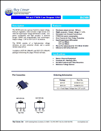 B4300CR-4.9 datasheet: 4.9V 300mA CMOS low dropout LDO B4300CR-4.9