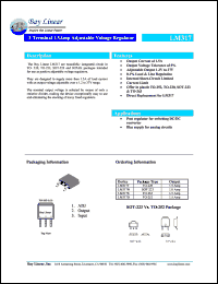 LM317T datasheet: 3-terminal 1.5Amp adjustable voltage regulator LM317T