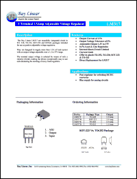 LM317T datasheet: 3-terminal 1.0Amp adjustable voltage regulator LM317T