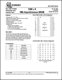 GS71108TP-12 datasheet: 12ns 128K x 8 1Mb asynchronous SRAM GS71108TP-12