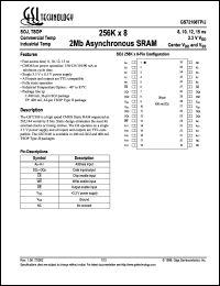 GS72108TP-8 datasheet: 8ns 256K x 8 2Mb asynchronous SRAM GS72108TP-8