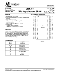 GS72108ATP-10 datasheet: 10ns 256K x 8 2Mb asynchronous SRAM GS72108ATP-10