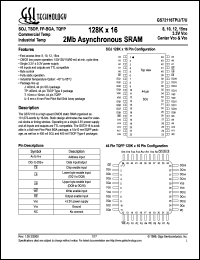 GS72116TP-15I datasheet: 15ns 128K x 16 2Mb asynchronous SRAM GS72116TP-15I