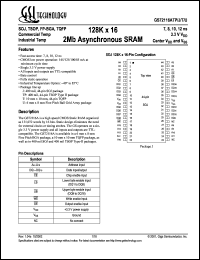 GS72116ATP-7 datasheet: 7ns 128K x 16 2Mb asynchronous SRAM GS72116ATP-7