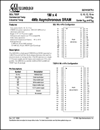 GS74104TP-10 datasheet: 10ns 1M x 4 4Mb asynchronous SRAM GS74104TP-10