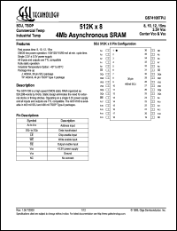 GS74108TP-10 datasheet: 10ns 512K x 8 4Mb asynchronous SRAM GS74108TP-10