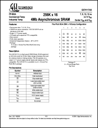 GS74117AX-10I datasheet: 10ns 256K x 16 4Mb asynchronous SRAM GS74117AX-10I