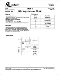 GS78108B-12I datasheet: 12ns 1M x 8 8Mb asynchronous SRAM GS78108B-12I