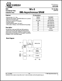 GS78108B-15I datasheet: 15ns 1M x 8 8Mb asynchronous SRAM GS78108B-15I