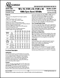 GS816018T-133I datasheet: 8.5ns 133MHz 1M x 18 18Mb synchronous burst SRAM GS816018T-133I