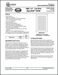 GS8170LW72C-300I datasheet: 300MHz 256K x 72 18MB double late write sigmaRAM SRAM GS8170LW72C-300I