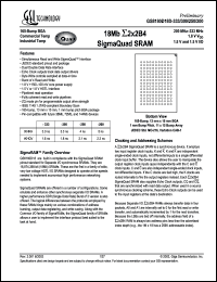 GS8180D18D-300 datasheet: 300MHz 1M x 18 18MB sigmaQuad SRAM GS8180D18D-300