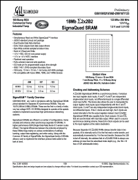 GS8180Q18D-200 datasheet: 200MHz 1M x 18 18MB sigmaQuad SRAM GS8180Q18D-200