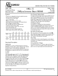 GS820E32T-133 datasheet: 133MHz 10ns 64K x 32 2M synchronous burst SRAM GS820E32T-133