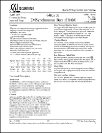 GS820H32T-150 datasheet: 150MHz 9ns 64K x 32 2M synchronous burst SRAM GS820H32T-150