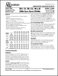 GS832018T-150 datasheet: 150MHz 10ns 2M x 18 36Mb synchronous burst SRAM GS832018T-150