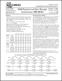 GS8320Z18T-166I datasheet: 166MHz 8.5ns 2M x 18 36Mb pipelined and flow through synchronous NBT SRAM GS8320Z18T-166I