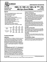 GS84018T-100 datasheet: 100MHz 12ns 256K x 18 4Mb sync NBT SRAM GS84018T-100