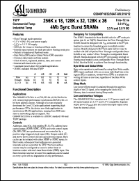 GS840F32AT-8I datasheet: 8ns 128K x 32 4Mb sync burst SRAM GS840F32AT-8I