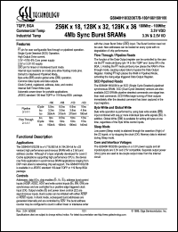 GS840H32T-166I datasheet: 166MHz 8.5ns 128K x 32 4Mb sync burst SRAM GS840H32T-166I