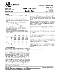 GS84118T-133I datasheet: 133MHz 11ns 256K x 18 sync cache tag GS84118T-133I