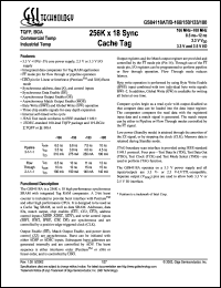 GS84118AT-100 datasheet: 100MHz 12ns 256K x 18 sync cache tag GS84118AT-100