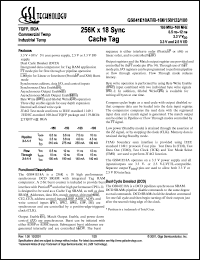 GS841E18AB-150 datasheet: 150MHz 10ns 256K x 18 sync cache tag GS841E18AB-150