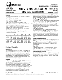 GS880E18T-11.5 datasheet: 100MHz 11.5ns 514K x 18 9Mb sync burst SRAM GS880E18T-11.5