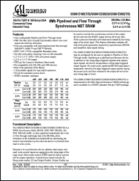 GS881Z18BT-133I datasheet: 133MHz 8.5ns 512K x 18 9Mb pupelined and flow through sync NBT SRAM GS881Z18BT-133I