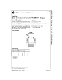 54AC541MDA datasheet: Octal Buffer/Line Driver with TRI-STATE Outputs 54AC541MDA
