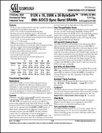 GS88218B-100 datasheet: 100MHz 12ns 514K x 18 8Mb S/DCD sync burst SRAM GS88218B-100