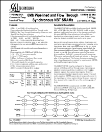 GS882Z18B-80 datasheet: 80MHz 14ns 512K x 18 8Mb pipelined and flow through synchronous NBT SRAM GS882Z18B-80