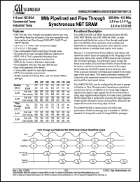 GS882Z18BB-200I datasheet: 200MHz 6.5ns 512K x 18 9Mb pipelined and flow through synchronous NBT SRAM GS882Z18BB-200I