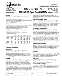 GS88418B-133 datasheet: 133MHz 9.5ns 512K x 18 8Mb S/DCD sync burst SRAM GS88418B-133