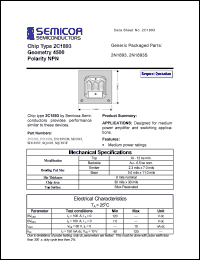 2N1893 datasheet: Chip: geometry 4500; polarity NPN 2N1893